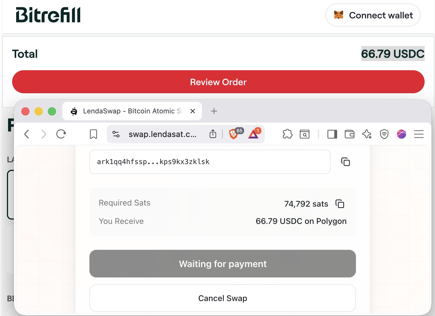 Lendaswap vs Bitcoin: Save 0.1% on Every Bitrefill Purchase